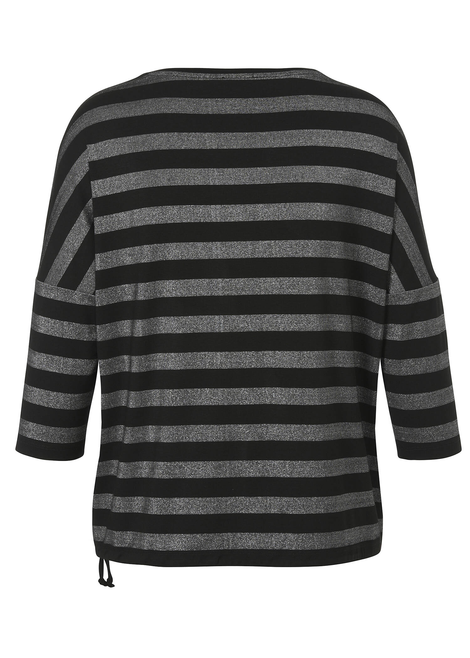3/4-Arm Ringel-Shirt mit überschnittenen Schultern /