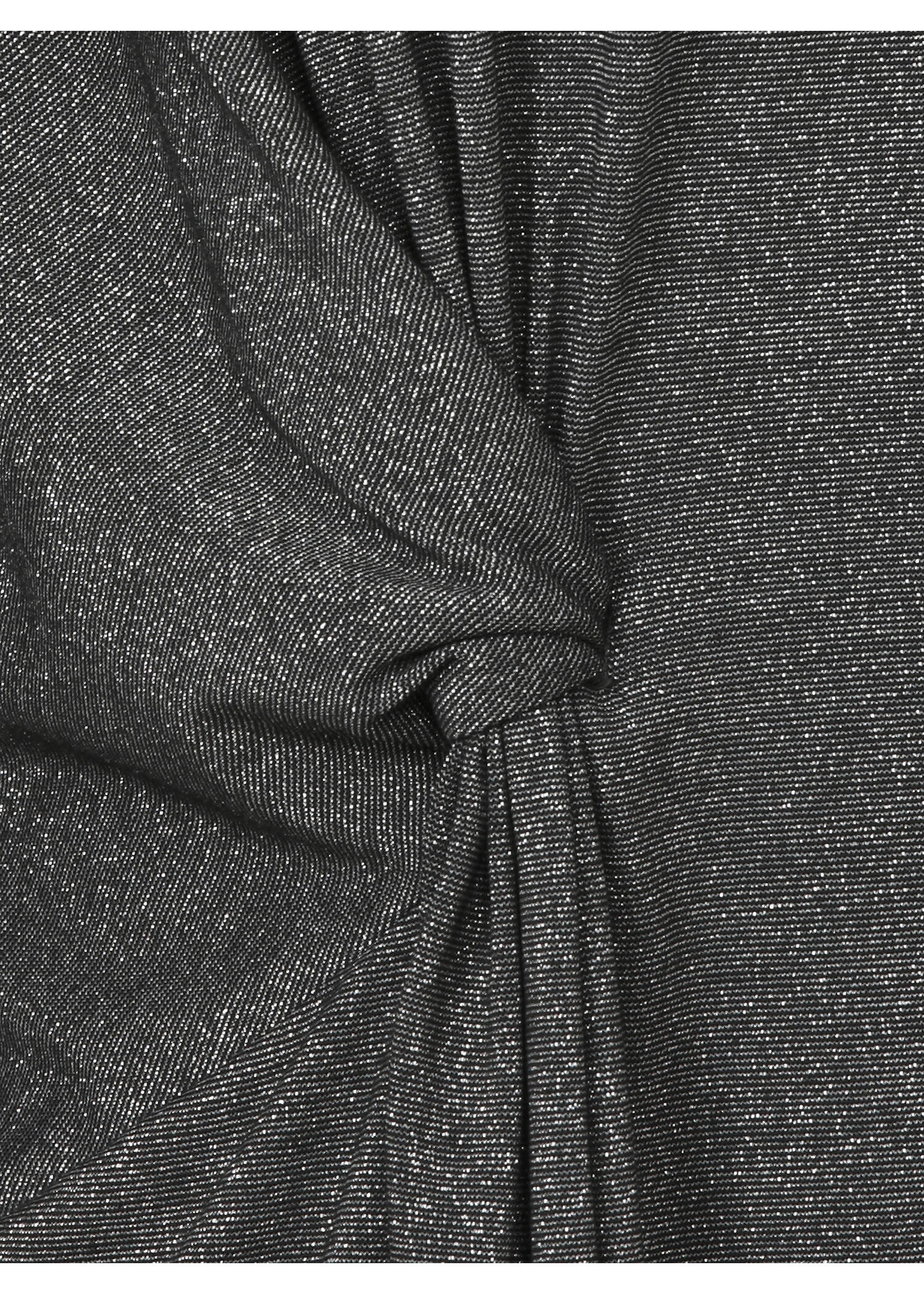 Glitzerndes 3/4-Arm Shirt mit drapiertem Knoten-Detail /