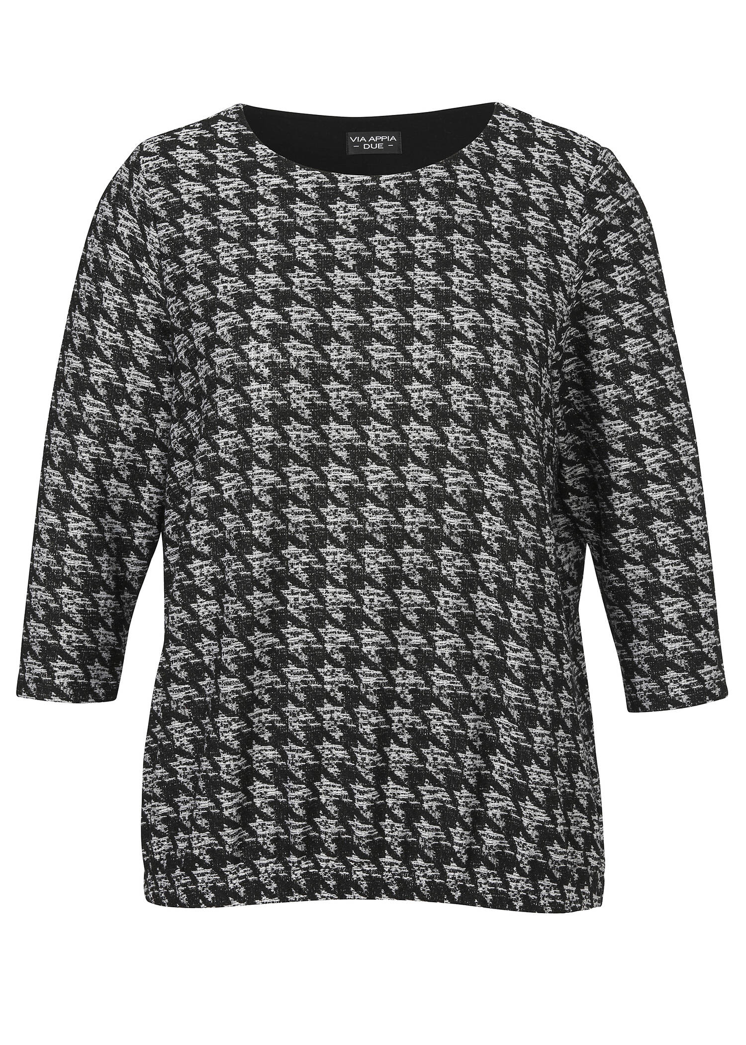 Glitzerndes 3/4-Arm Sweatshirt mit Jacquardmuster /