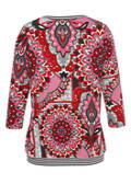 Allover Print-Shirt mit 3/4-Ärmeln / 