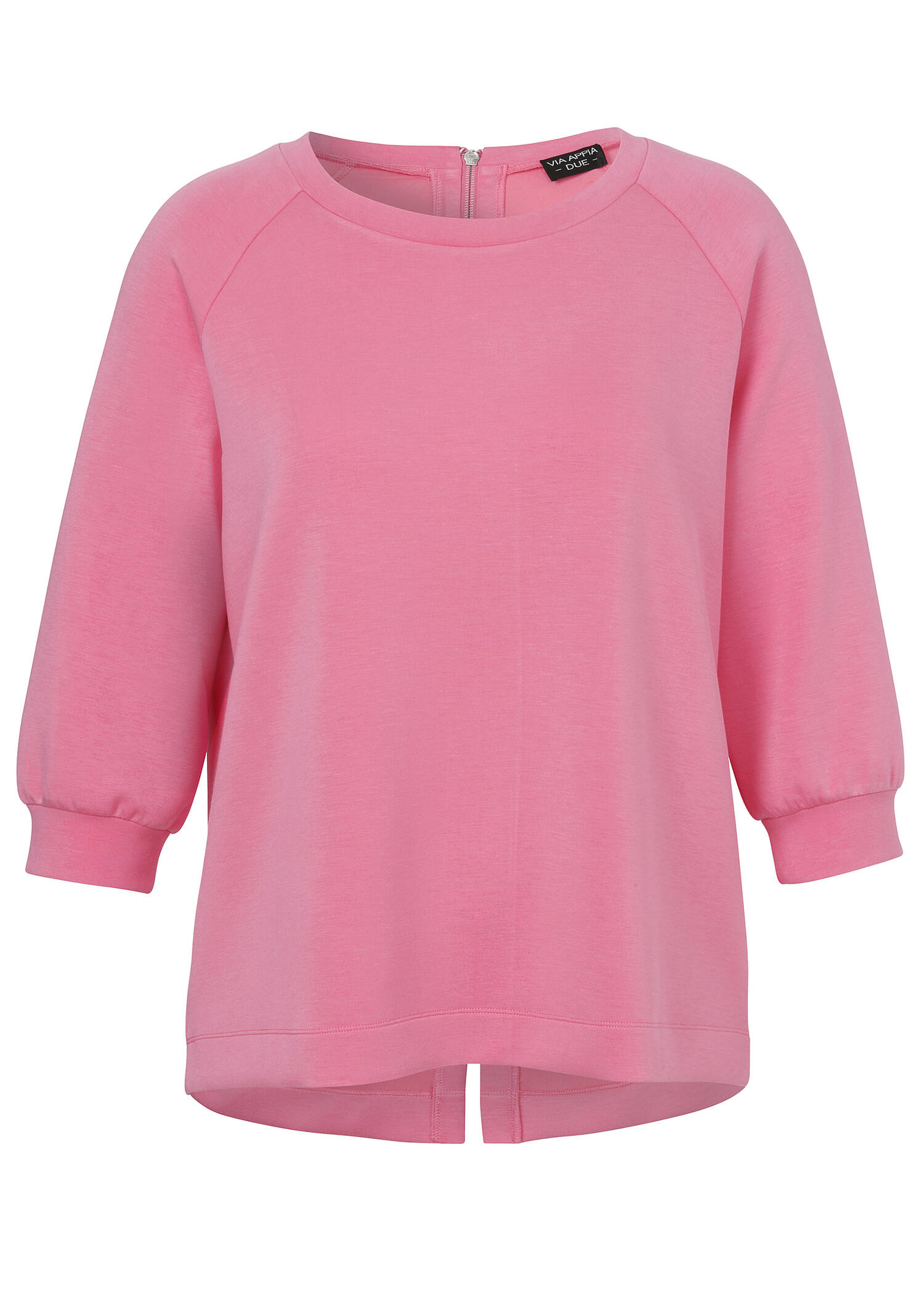 3/4-Arm Sweatshirt mit Zipper im Nacken /