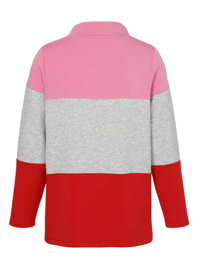 Stehkragen-Sweatshirt Tricolor / 