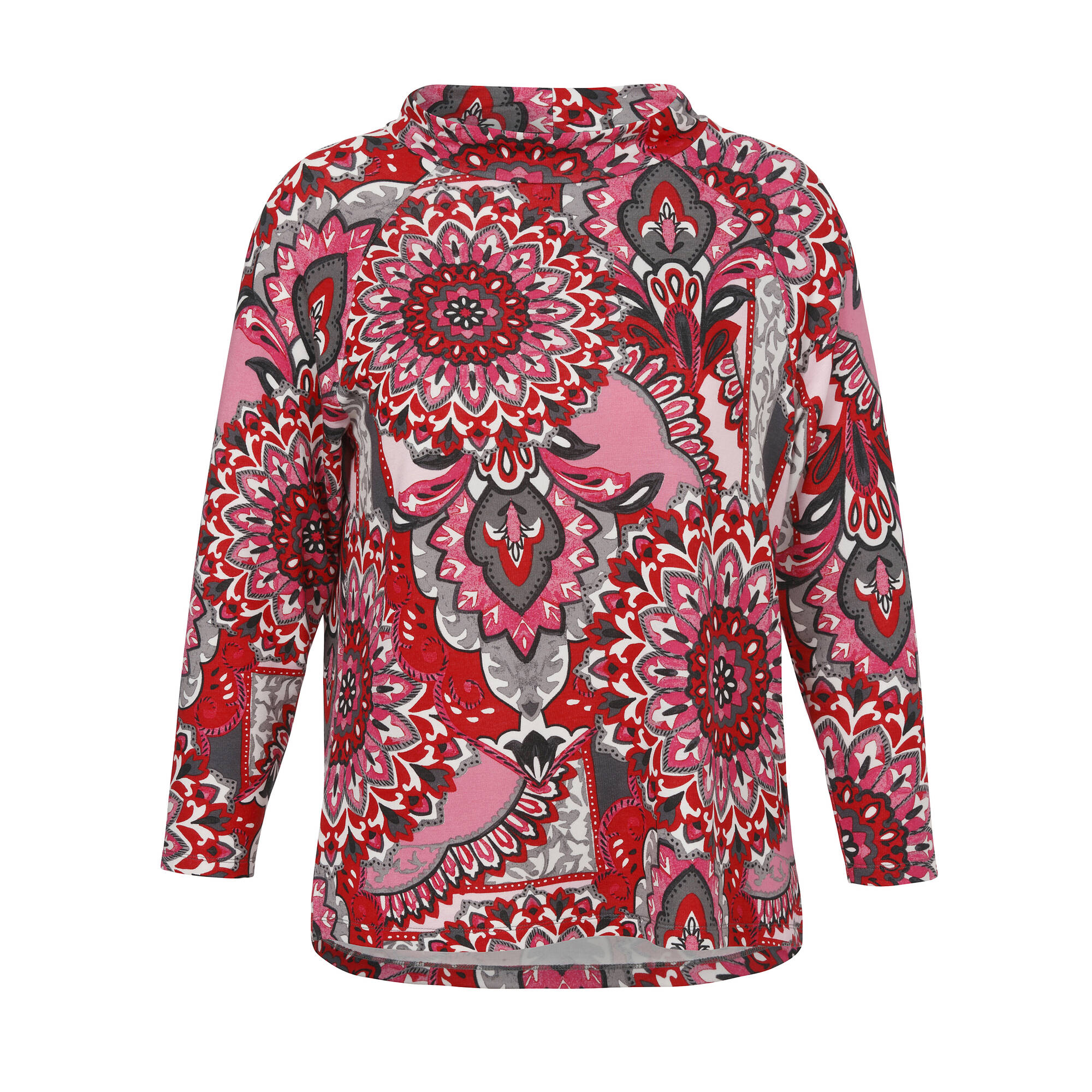 Stehkragen-Sweatshirt mit floralem Print