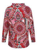 Stehkragen-Sweatshirt mit floralem Print / 