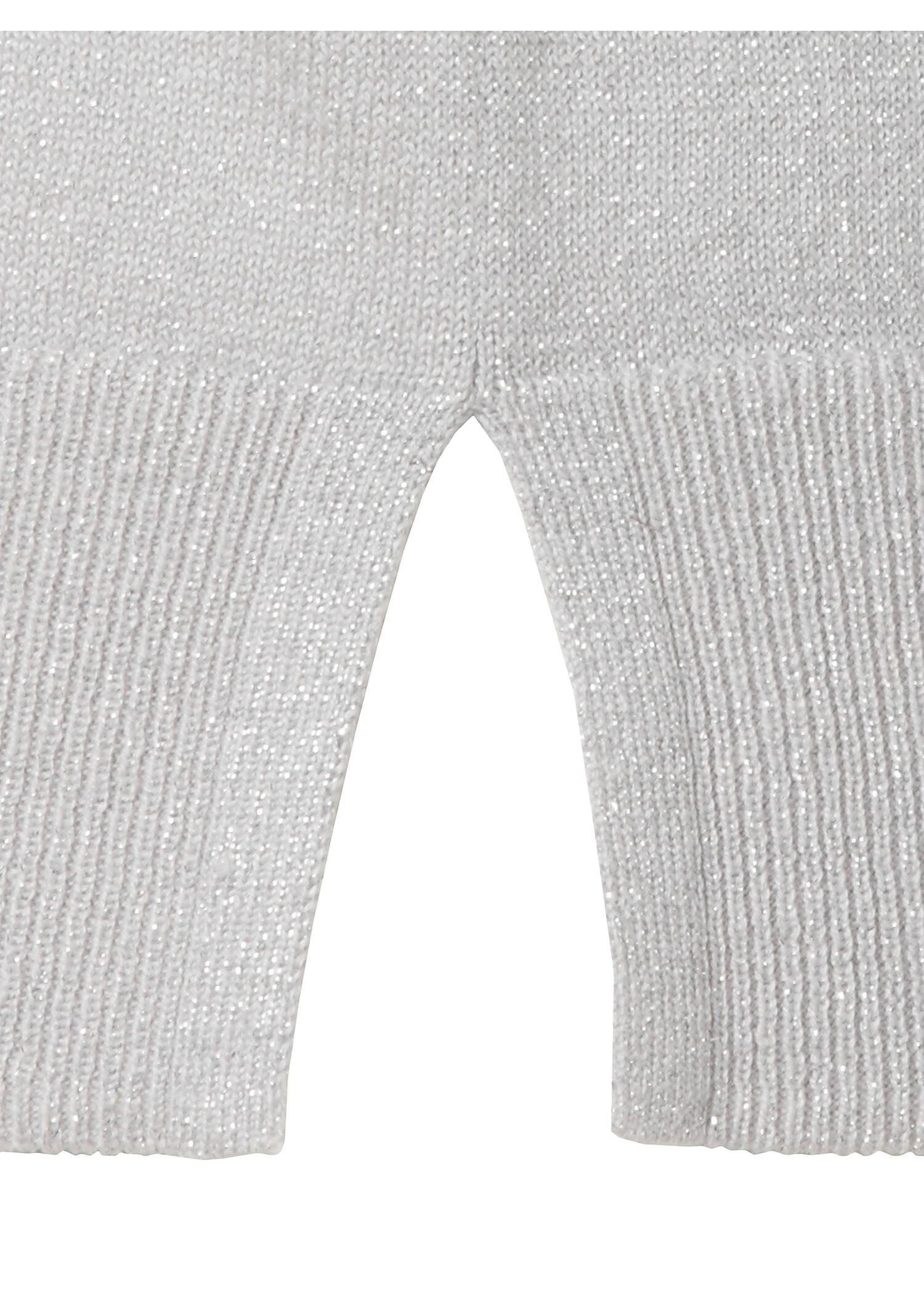 Silberglänzender Feinstrick-Pullover /
