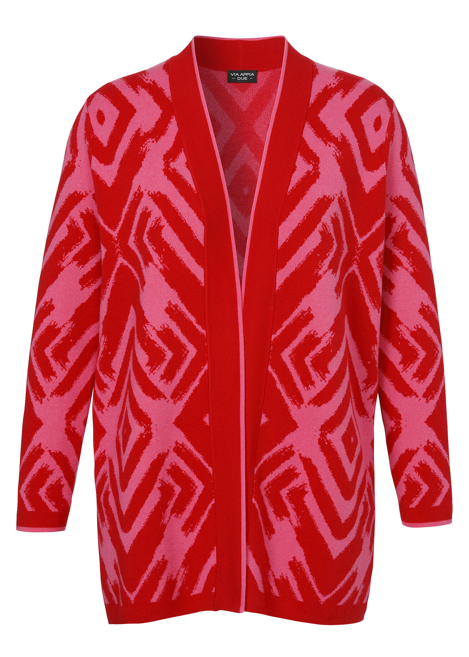 Long-Strickjacke mit Allover-Muster /