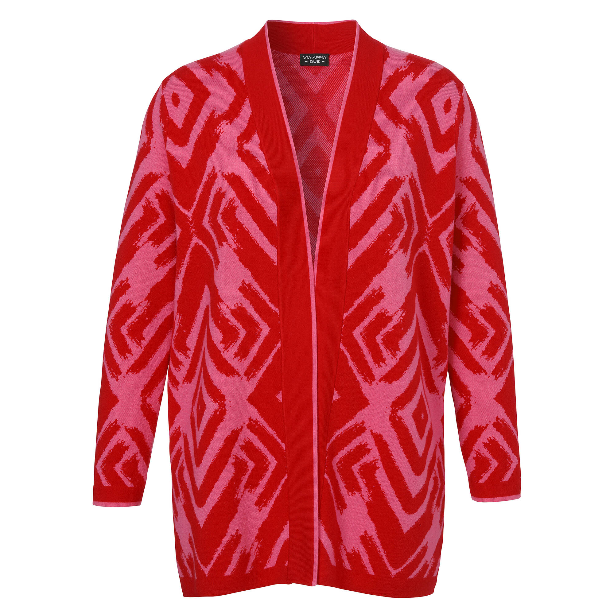 Long-Strickjacke mit Allover-Muster