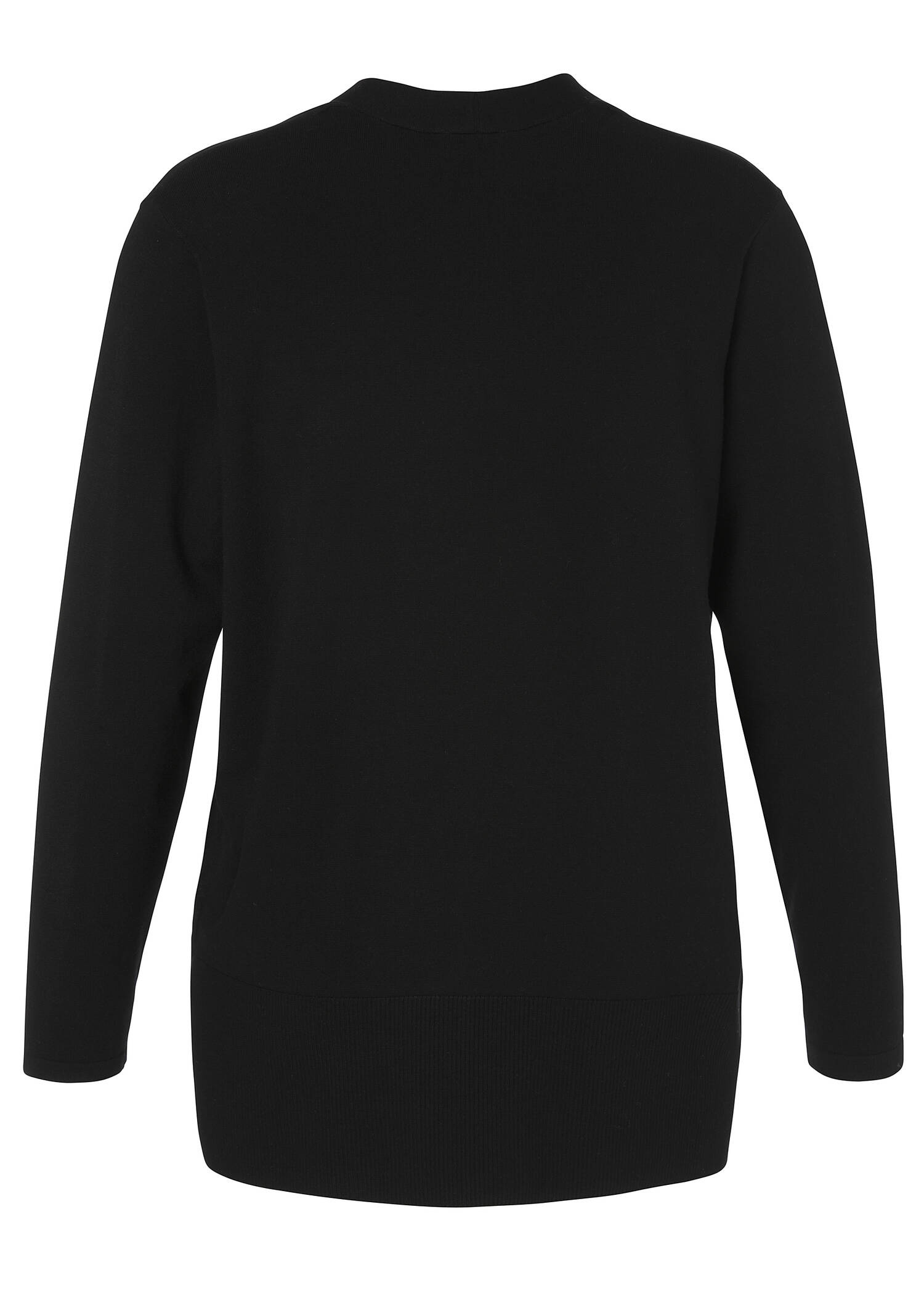 Schwarzer Cardigan mit Pailletten am Saum /