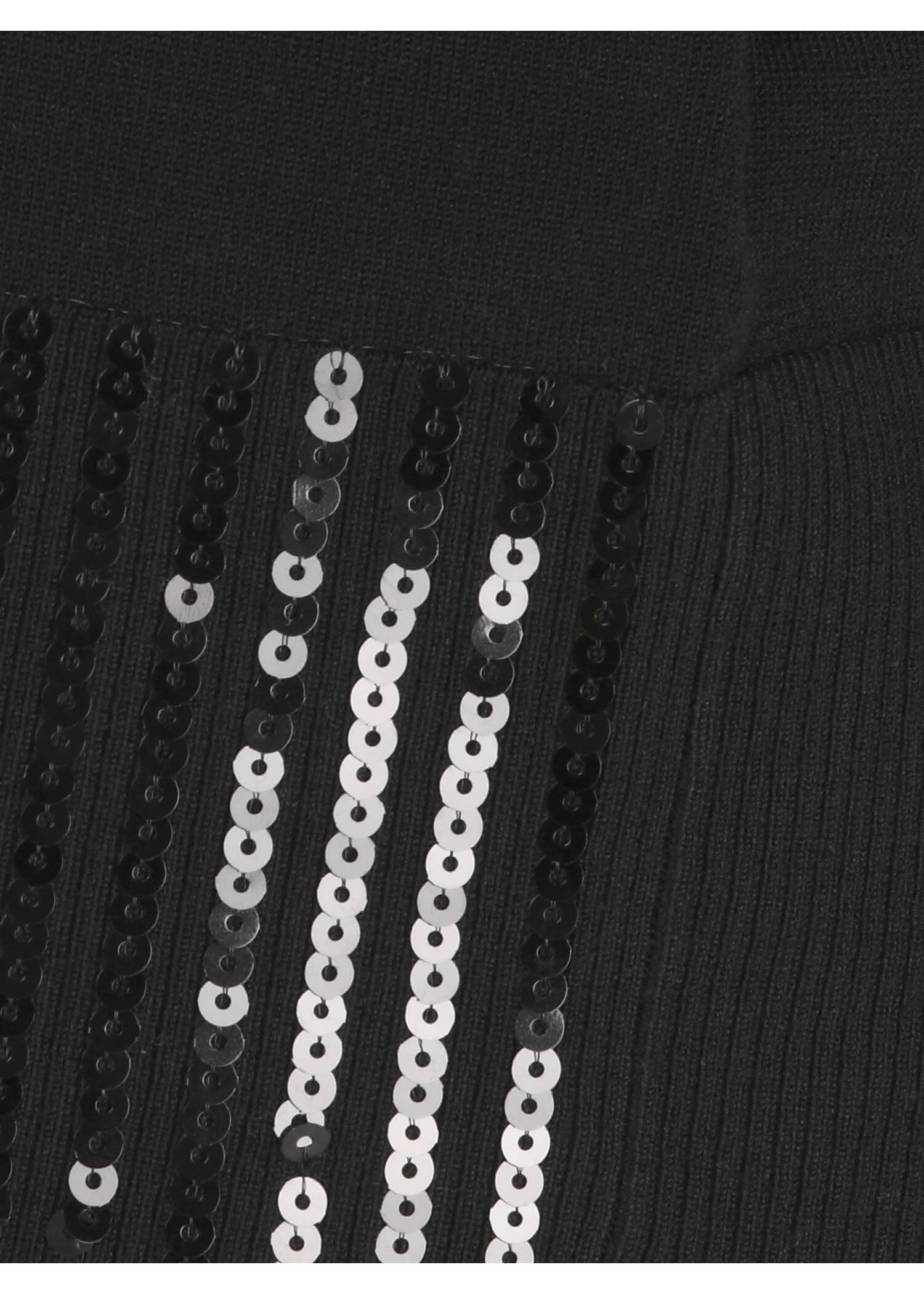 Schwarzer Cardigan mit Pailletten am Saum /