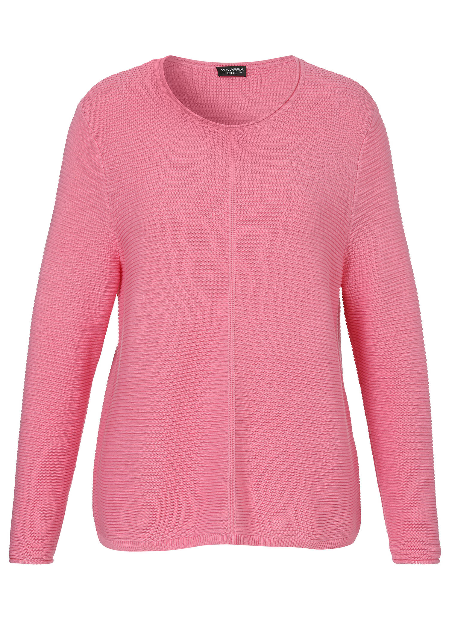 Feingerippter Pullover in Pink /