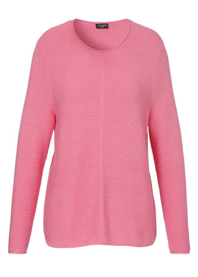 Feingerippter Pullover in Pink / 