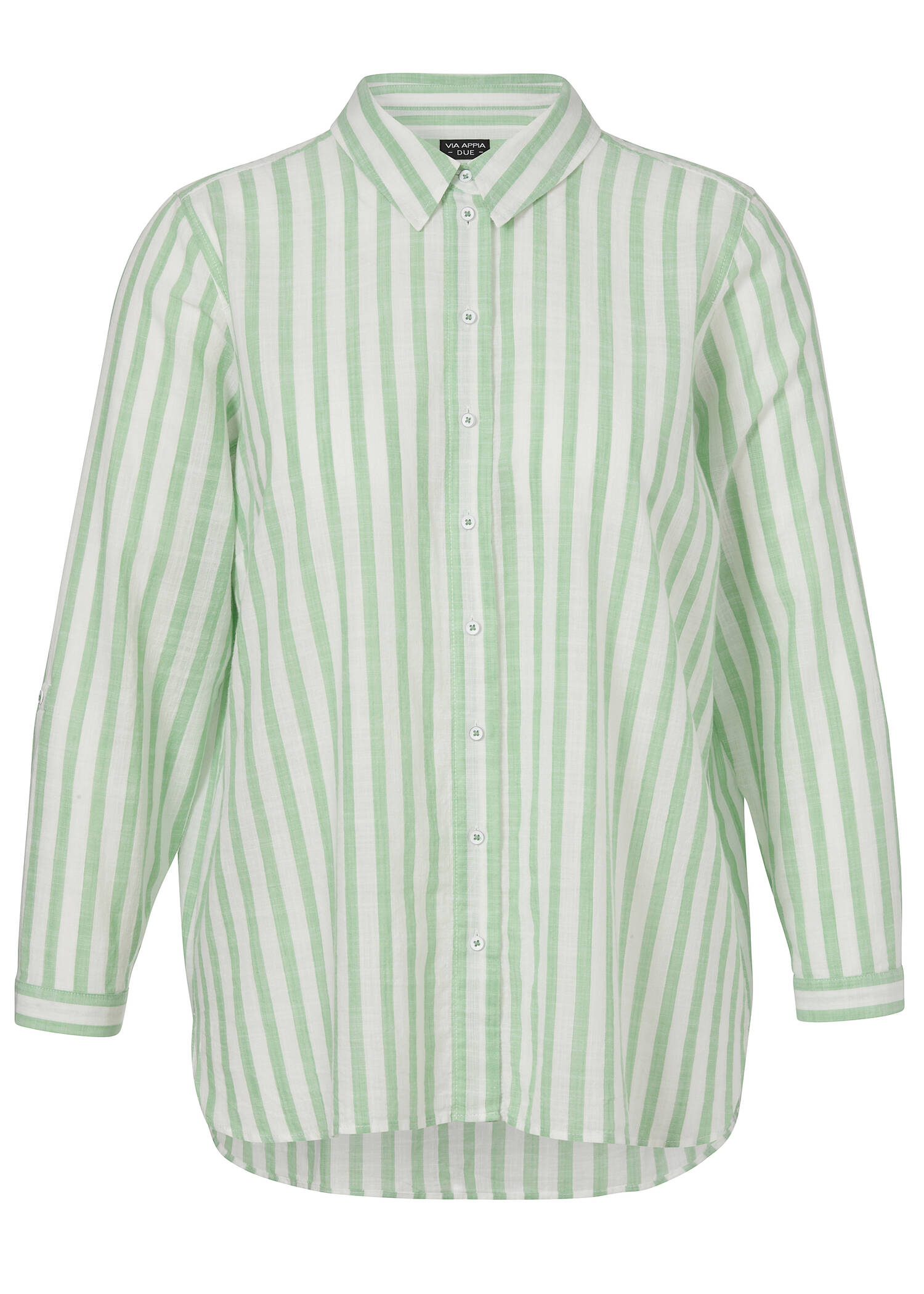 Zarte Baumwoll-Hemdbluse mit Längsstreifen /