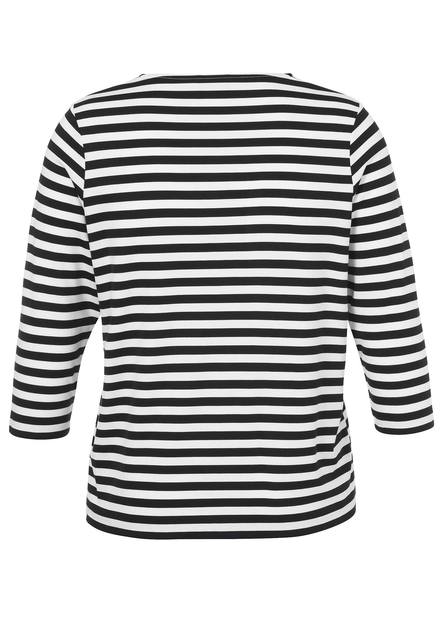Fließendes Ringelshirt mit Karree-Ausschnitt /