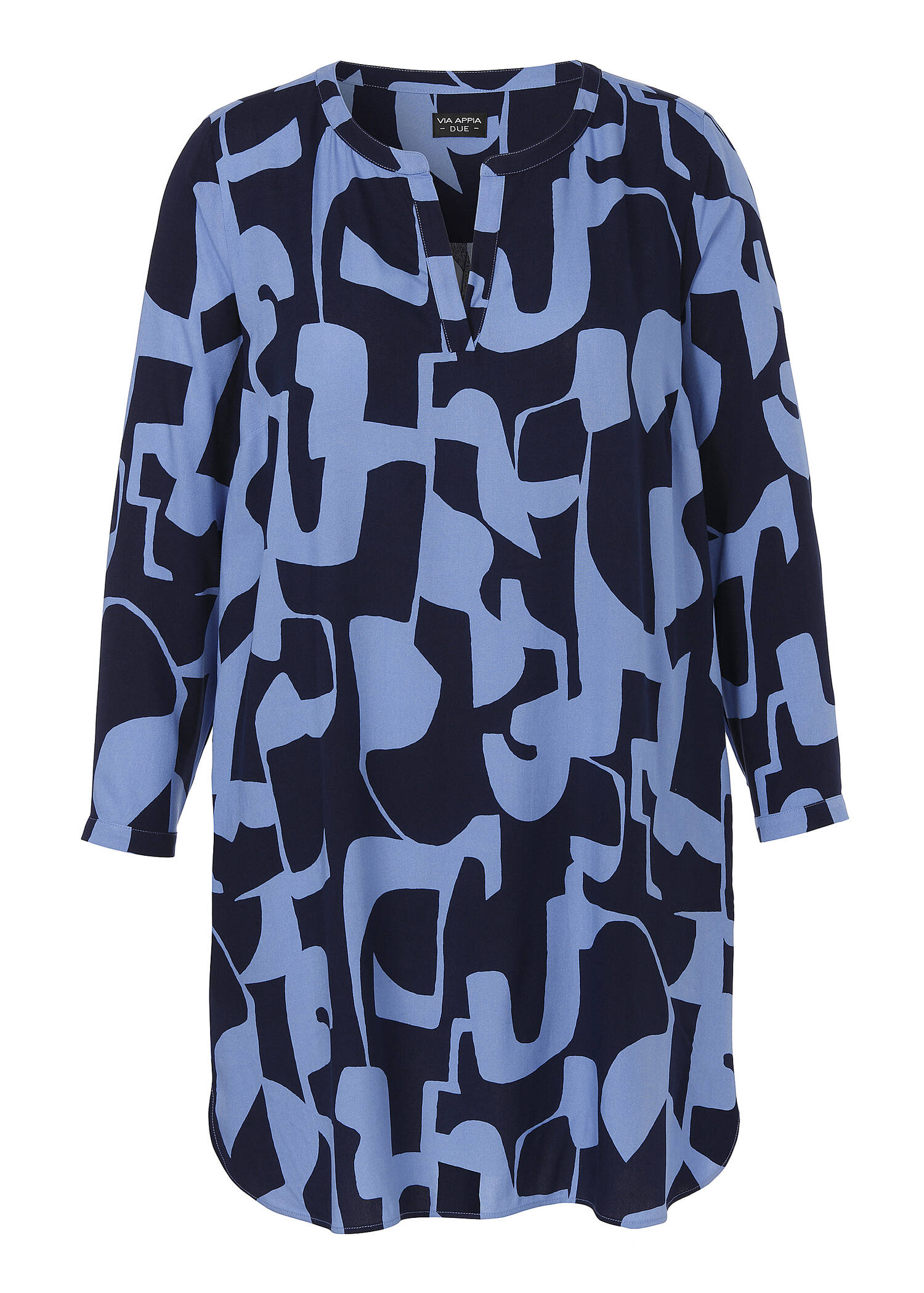 Lange Tunika mit Allover-Print /