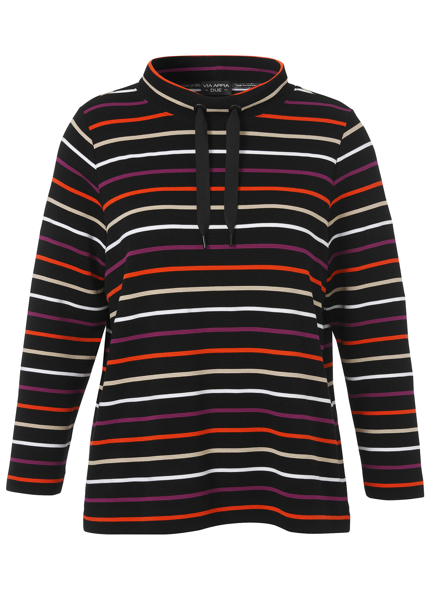Geringeltes Sweatshirt mt Stehkragen /
