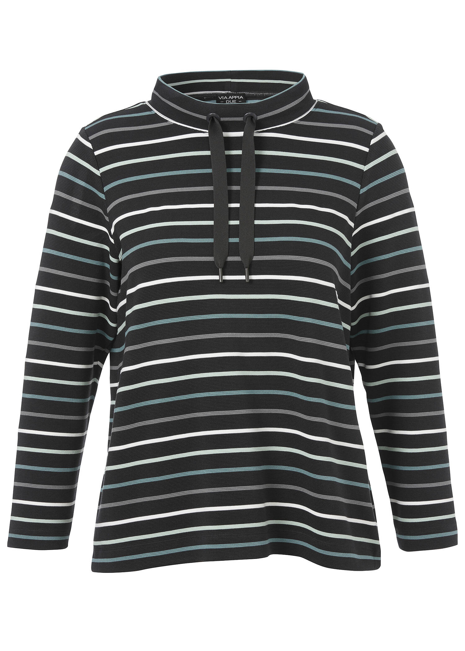 Geringeltes Sweatshirt mt Stehkragen / 