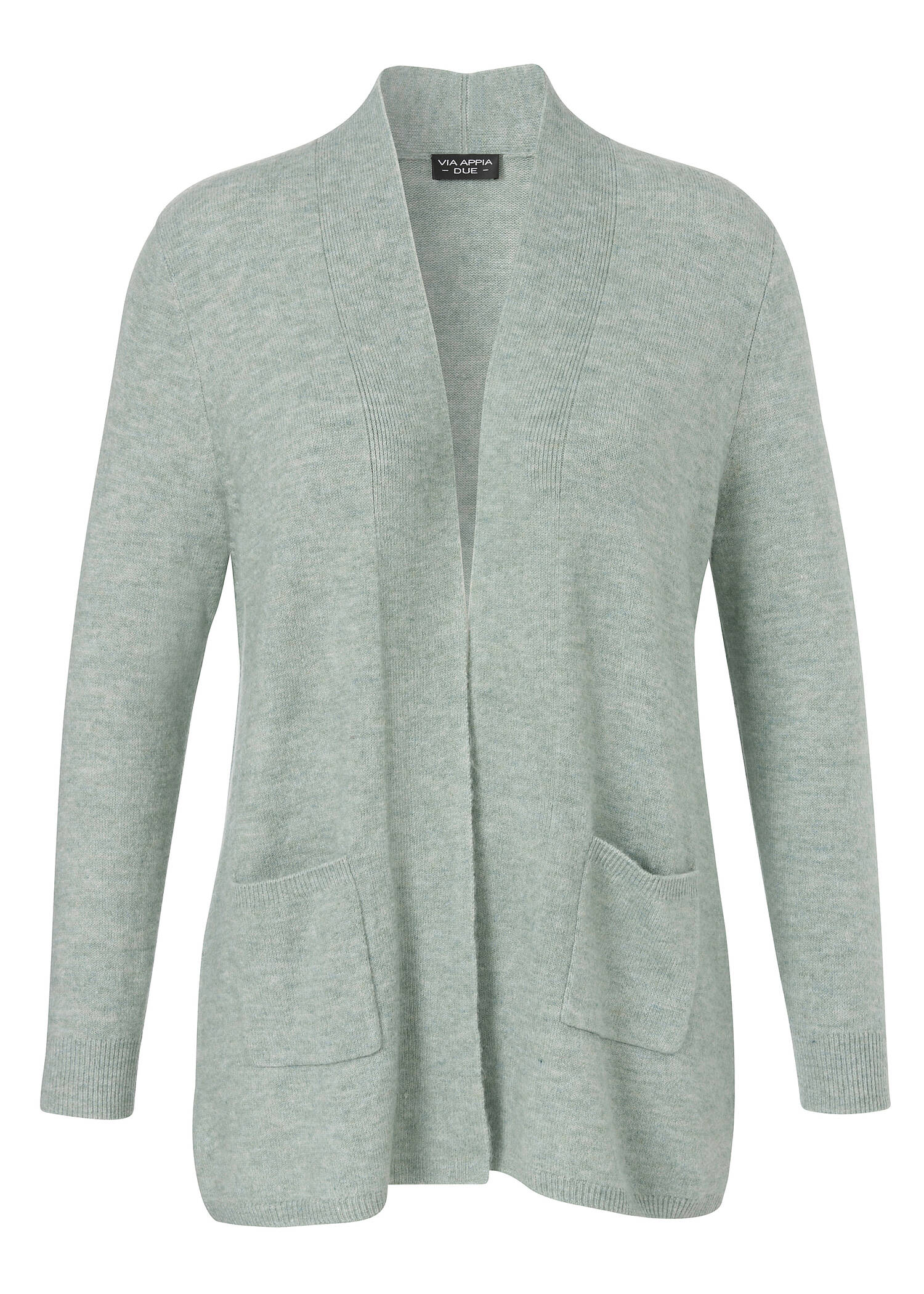 Offene Feinstrickjacke mit Schalkragen /