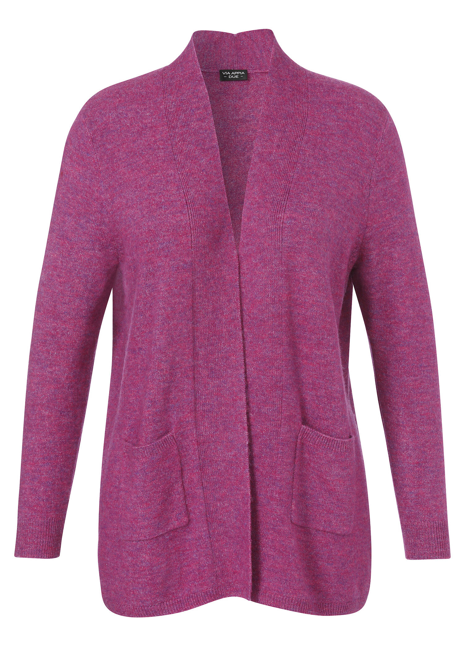 Offene Feinstrickjacke mit Schalkragen /
