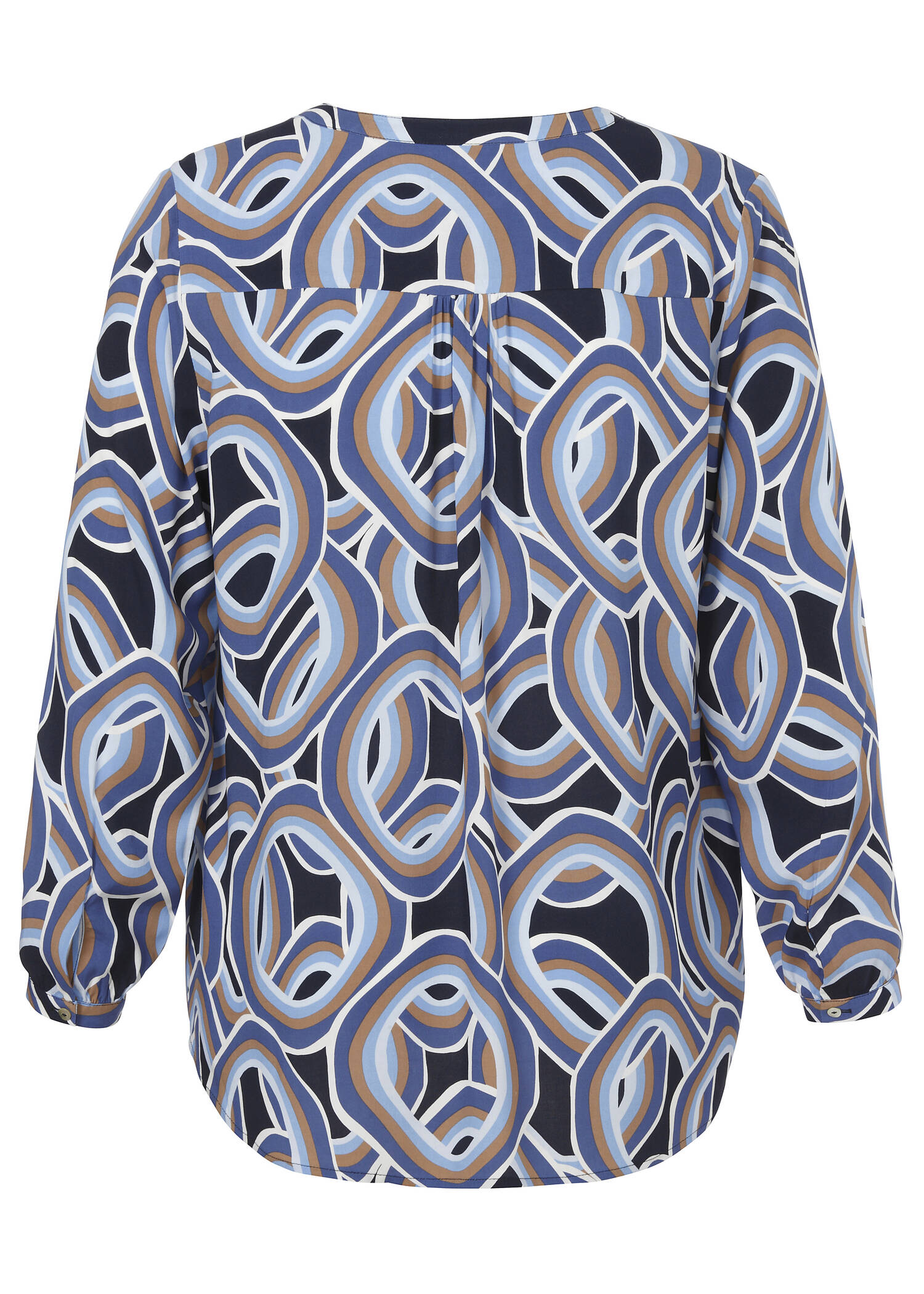 Fließende Viskose-Print-Bluse durchgeknöpft /