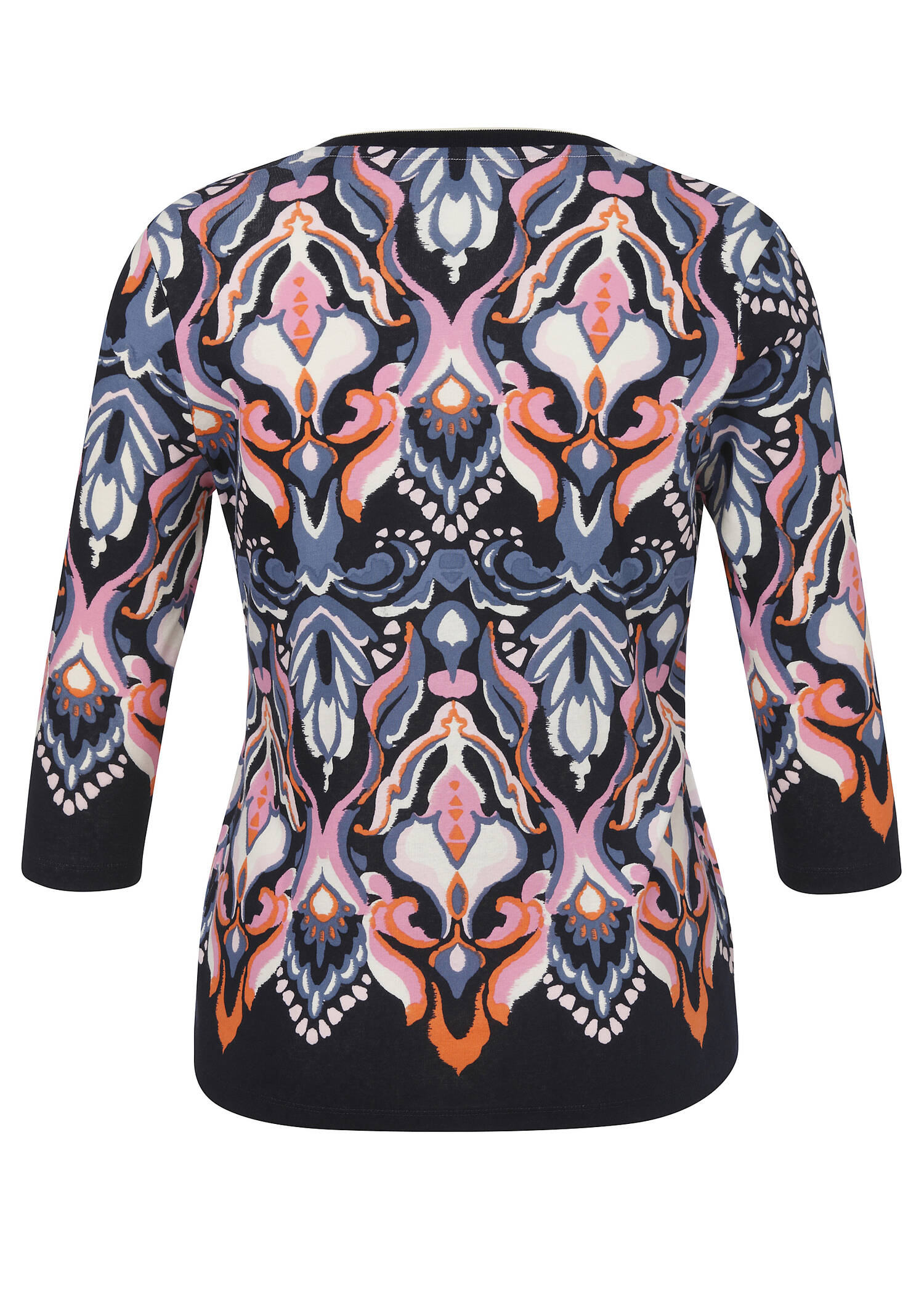 Baumwoll-Shirt Marine mit Allover Print /