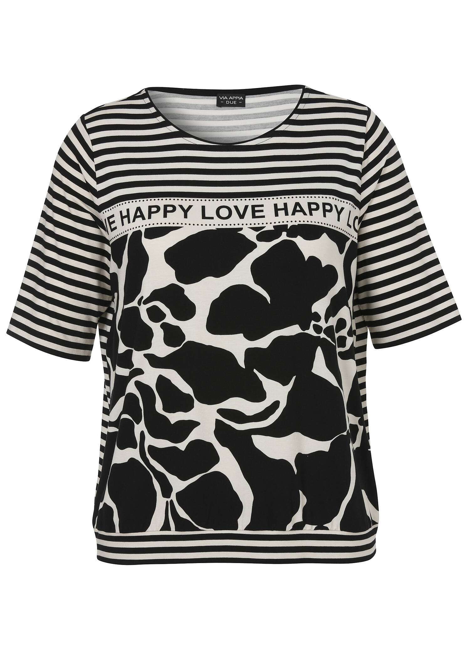 Halbarm-Shirt mit Mustermix Bicolor / 