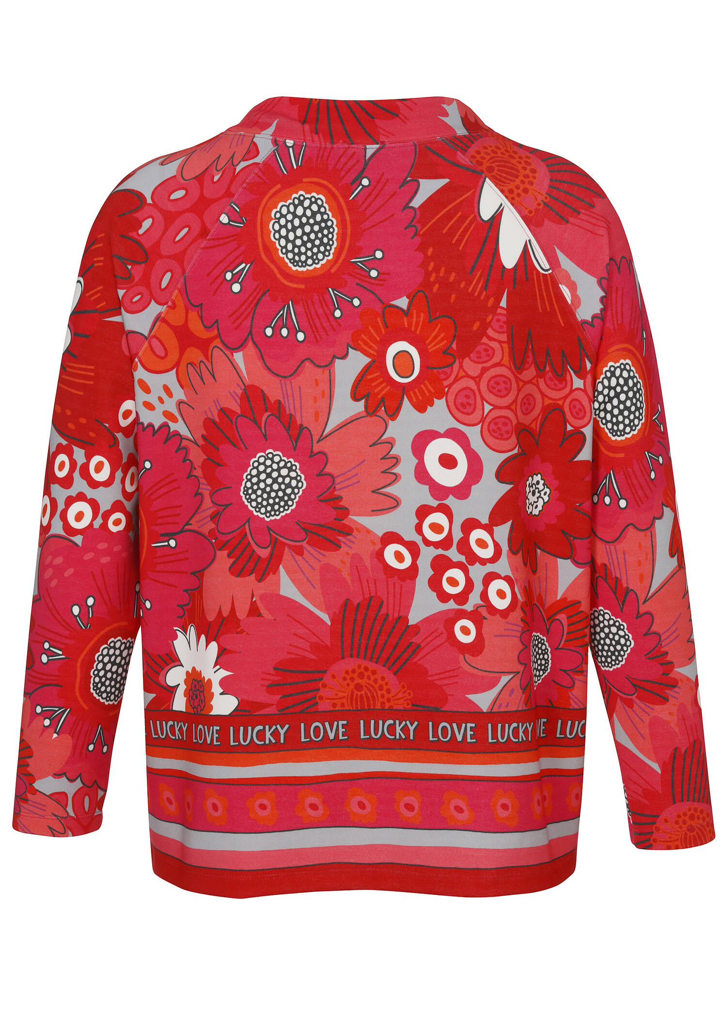 Stehkragen Sweatshirt mit Allover-Mustermix /