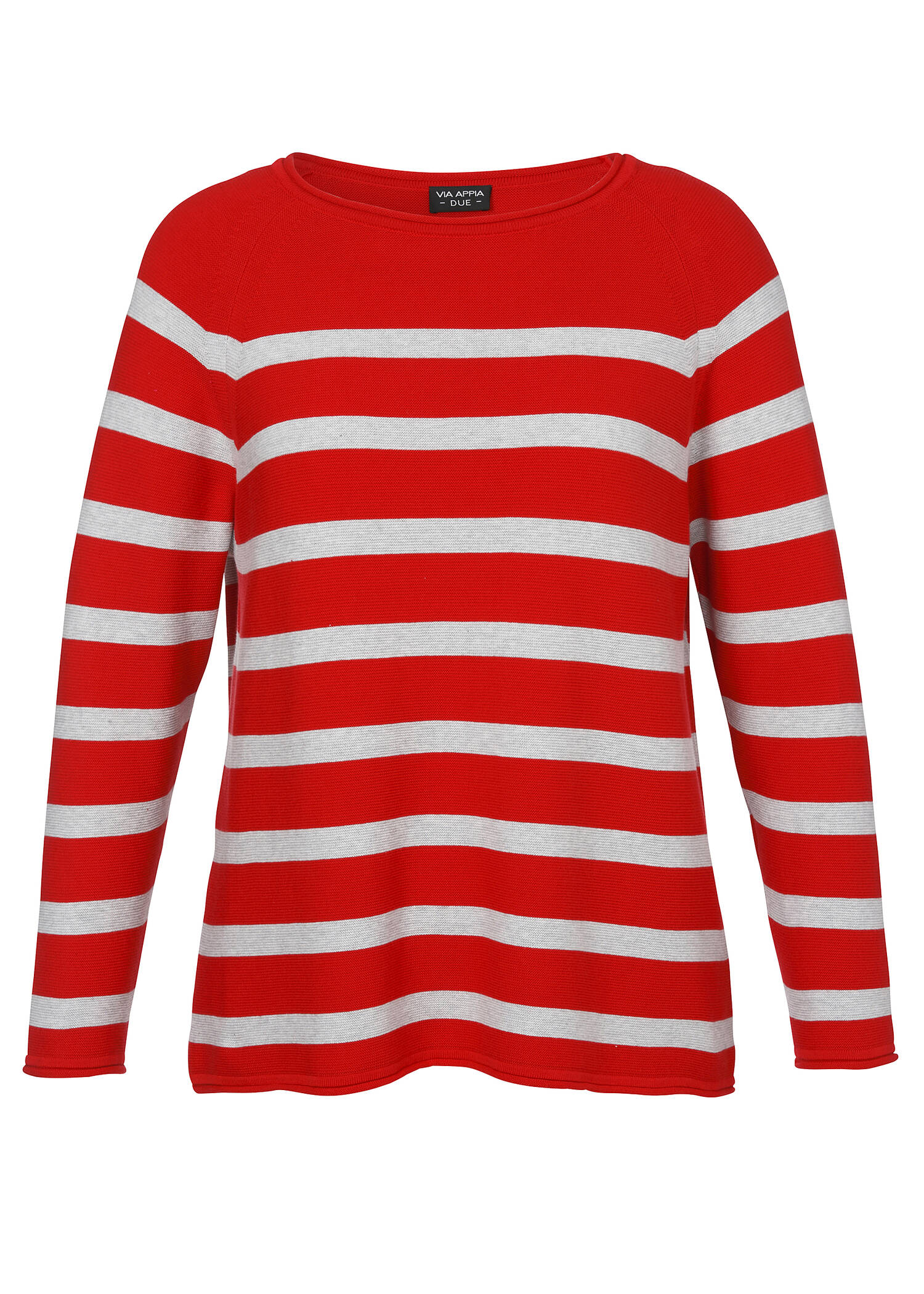 Leichter Baumwoll-Pullover mit Streifen /