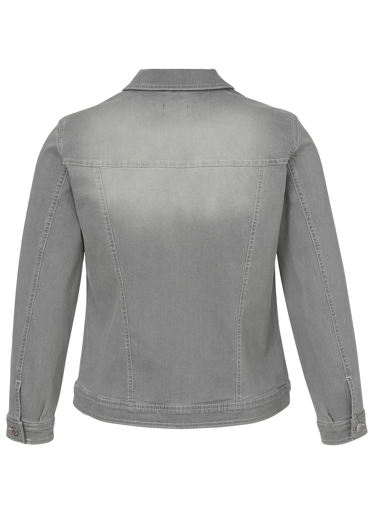 Leicht verwaschene Jeansjacke mit modischem Crash-Effekt /