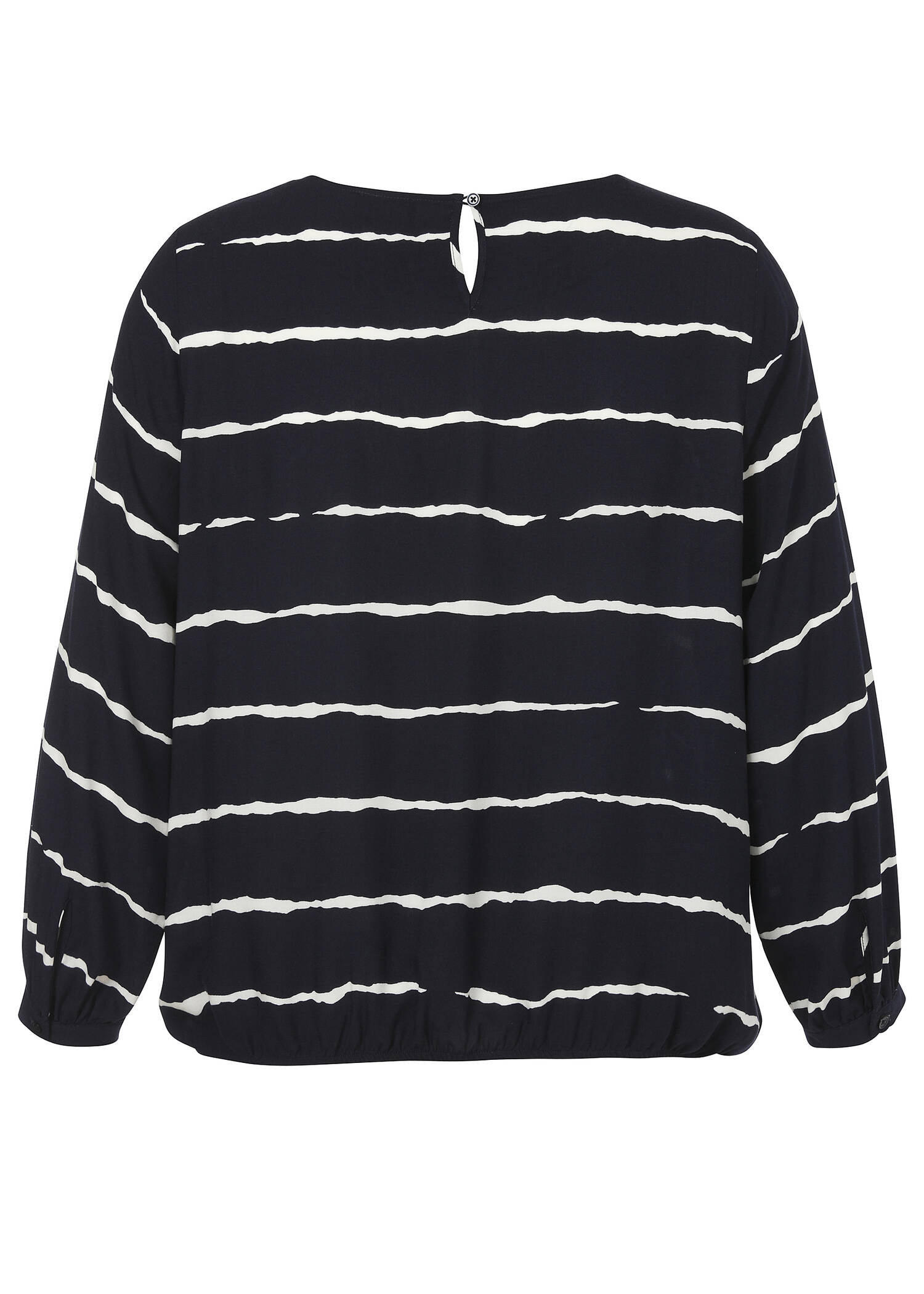 Viskose-Schlupfbluse in Marine-Creme /