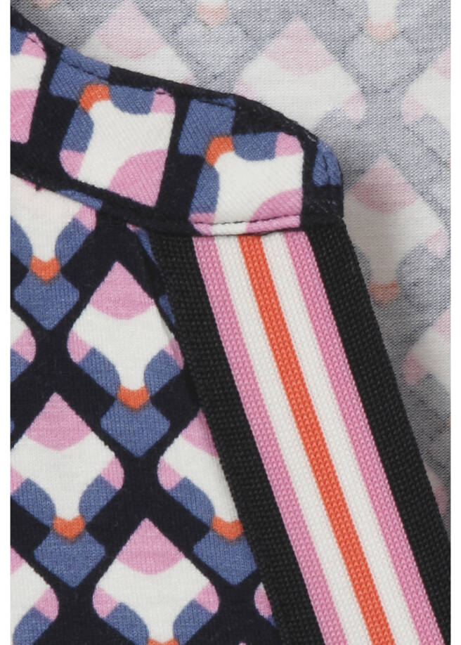 3/4-Arm Print-Shirt mit Gummizugsaum / 
