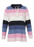 Stehkragen-Sweatshirt Multicolor mit Streifen / 