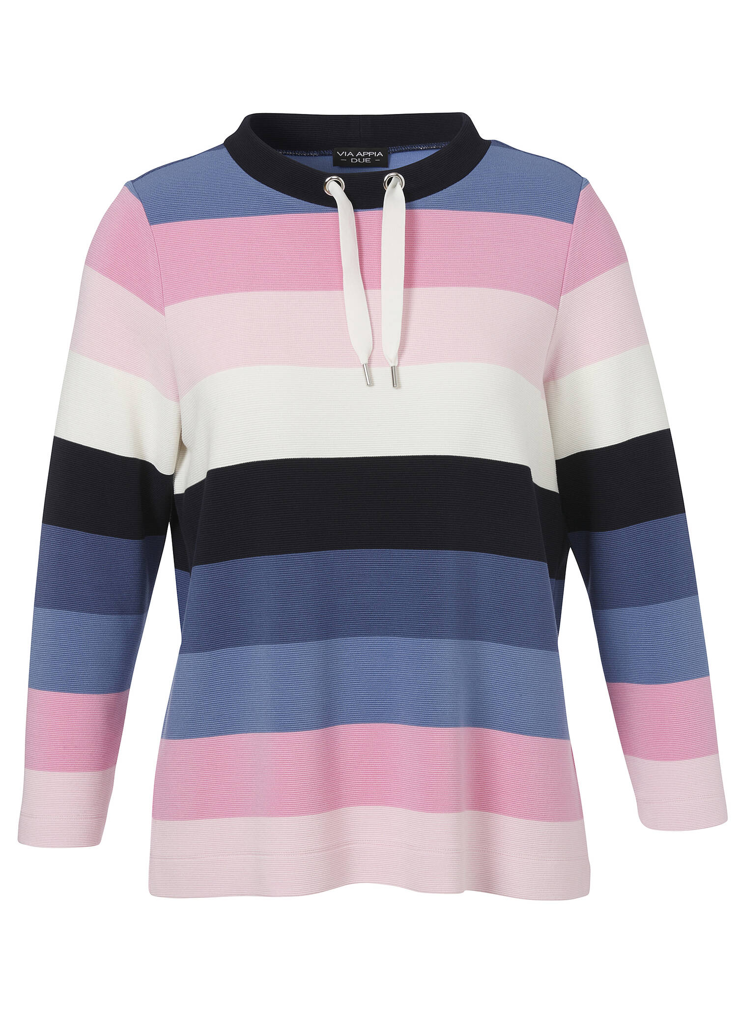 Stehkragen-Sweatshirt Multicolor mit Streifen /