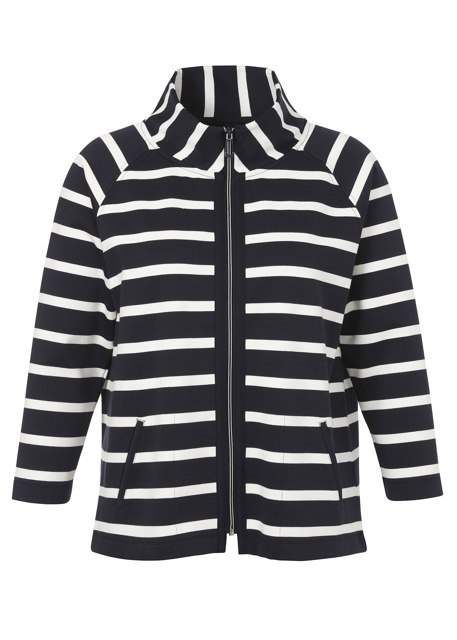 Marine Sweatshirt-Jacke mit Zipper /