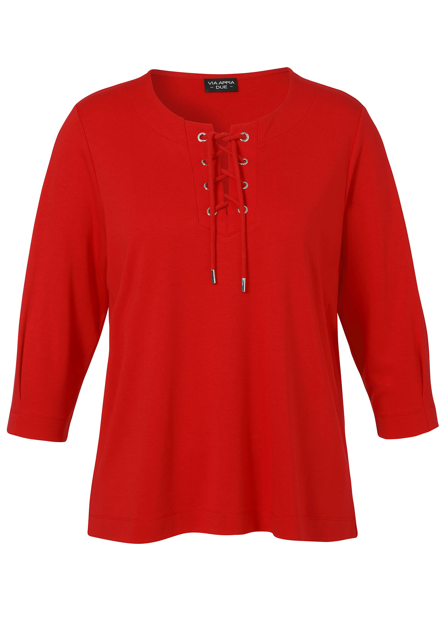 3/4-Arm Sweatshirt mit geschnürtem Ausschnitt /