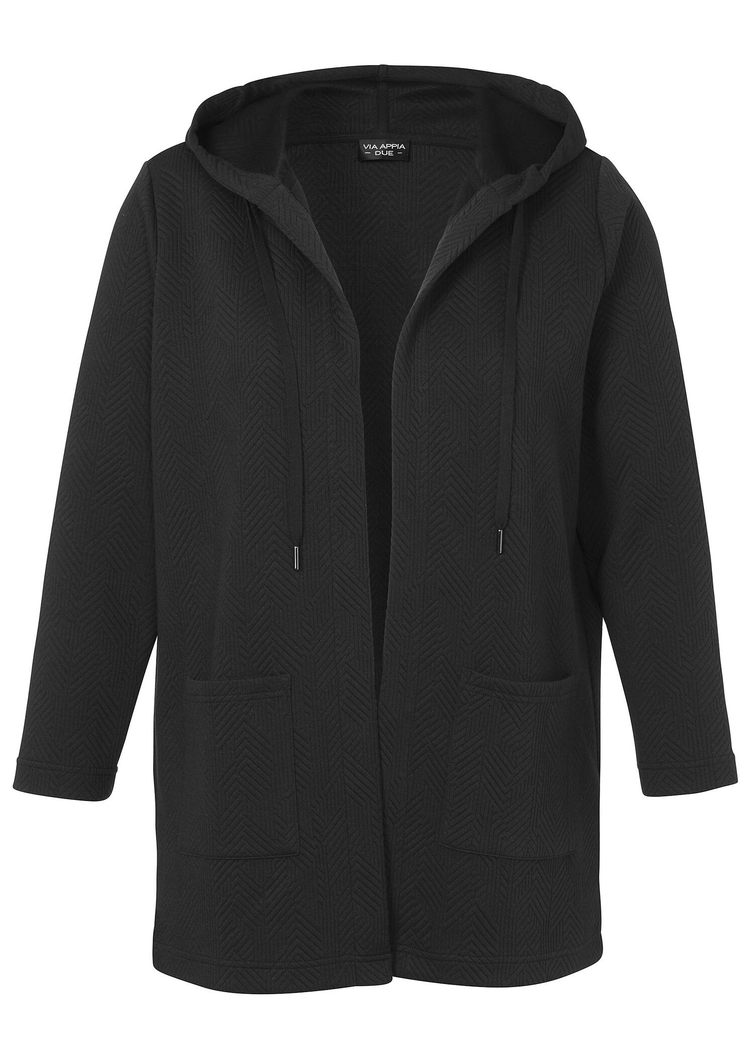 Offene Longjacke mit Kapuze /