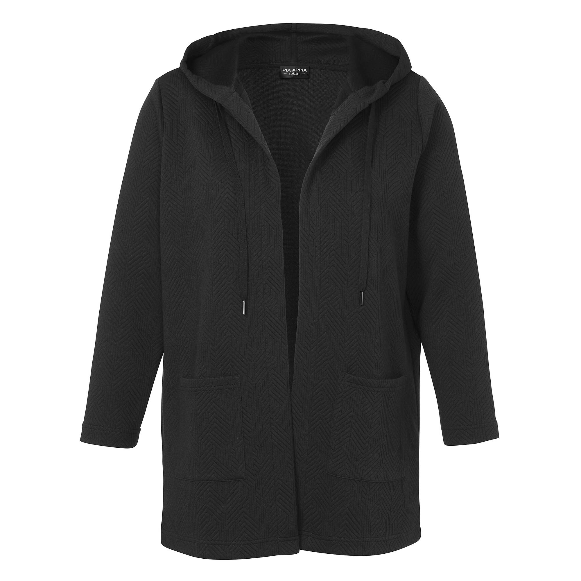 Offene Longjacke mit Kapuze