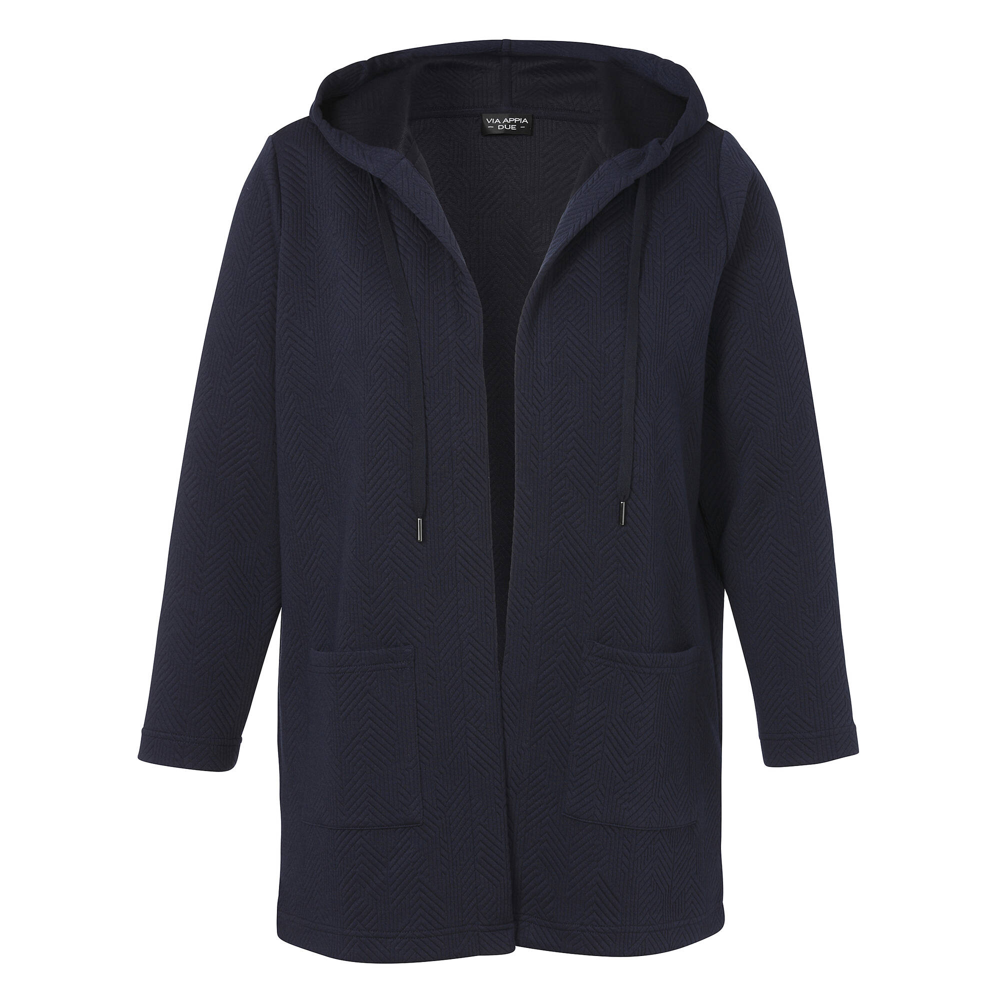 Offene Longjacke mit Kapuze