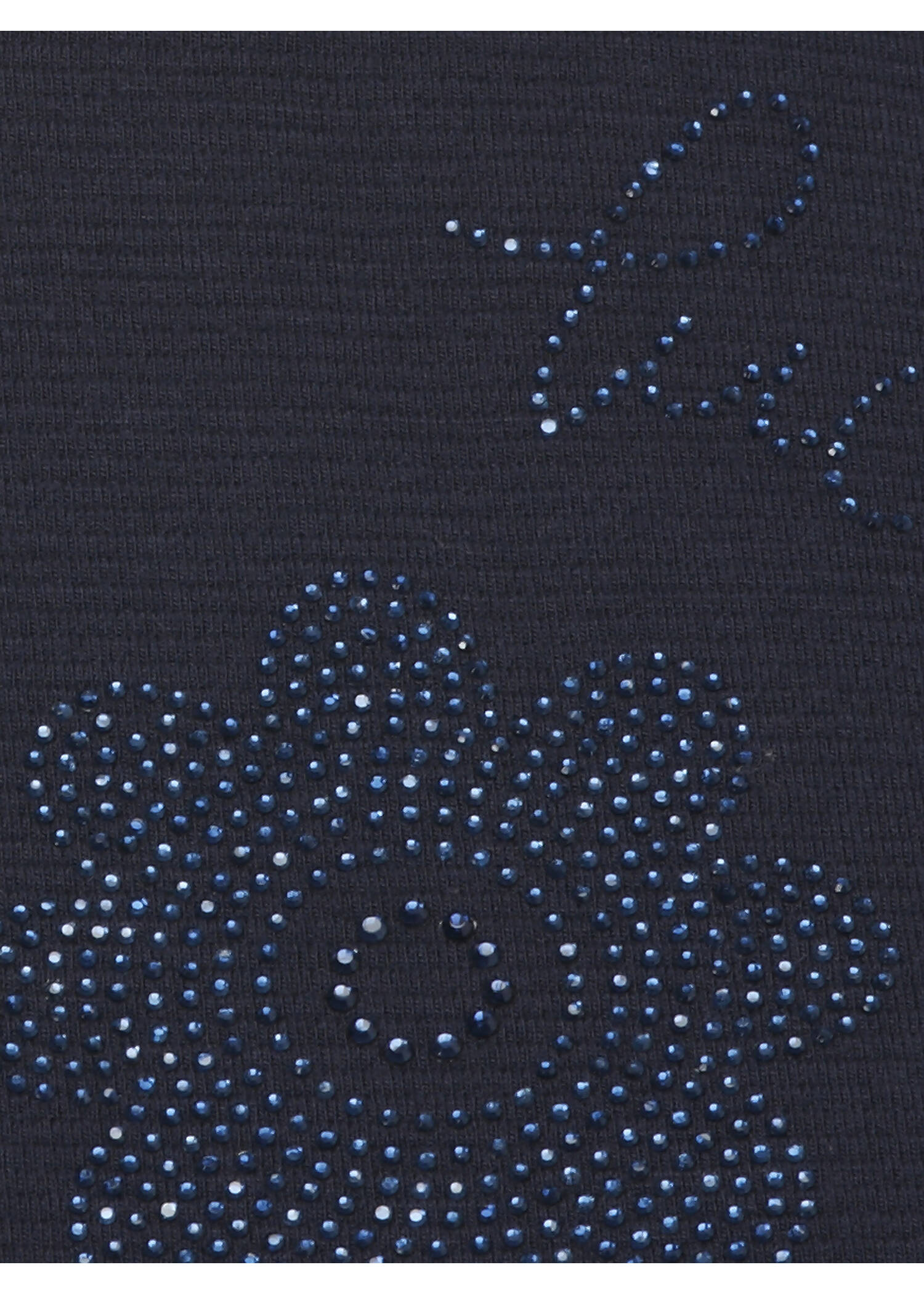 Marine Sweatshirt mit Ton-in-Ton Motiven, geschmückt /