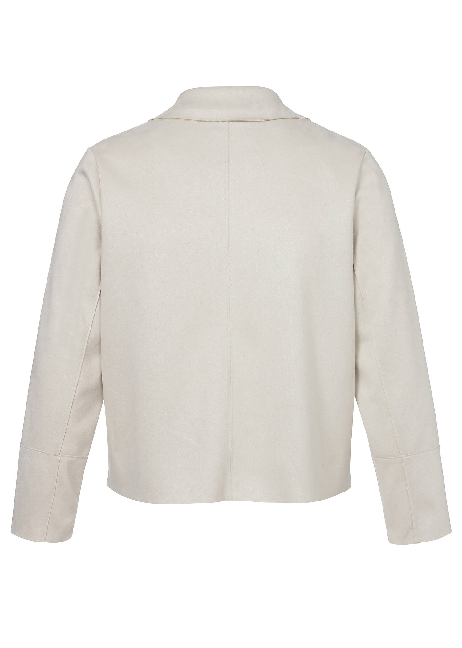 Kurze Reversjacke aus veganem Velours-Leder /