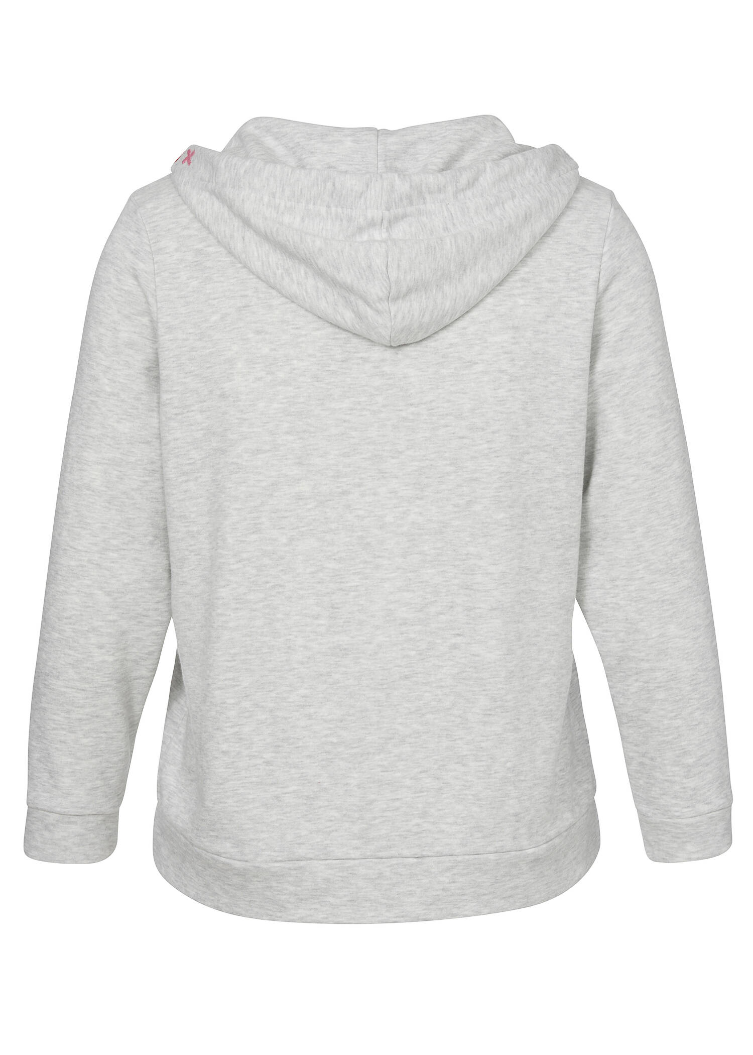 Graues Kapuzen-Sweatshirt mit roten Details /