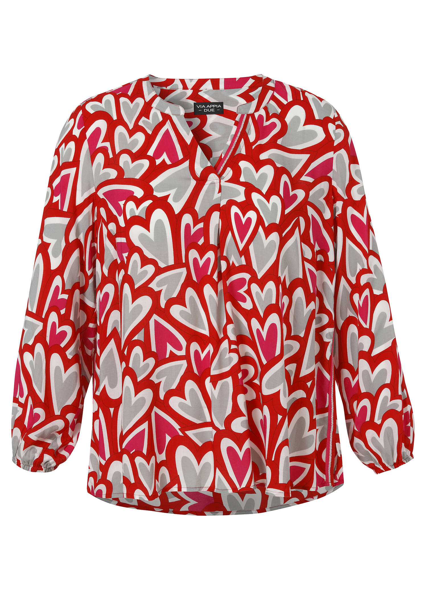 Feminine Viskose-Schlupfbluse mit Allover-Print /