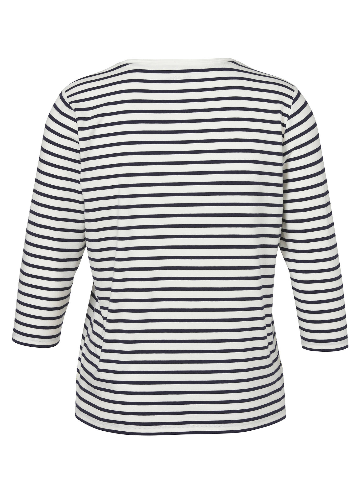 Softes 3/4-Arm Ringelshirt mit Flower-Motiv /