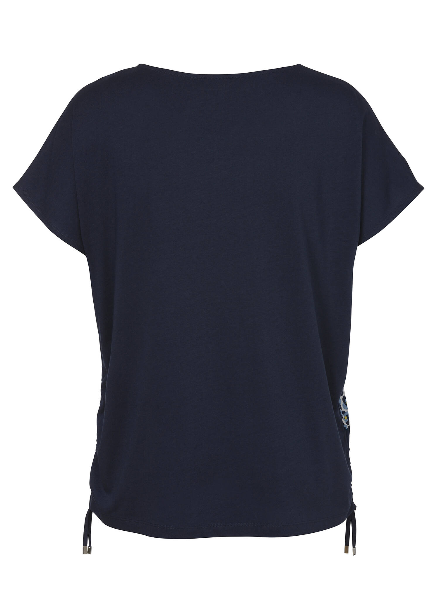 Mustermix-Blusenshirt mit dunkelblauem Rücken /