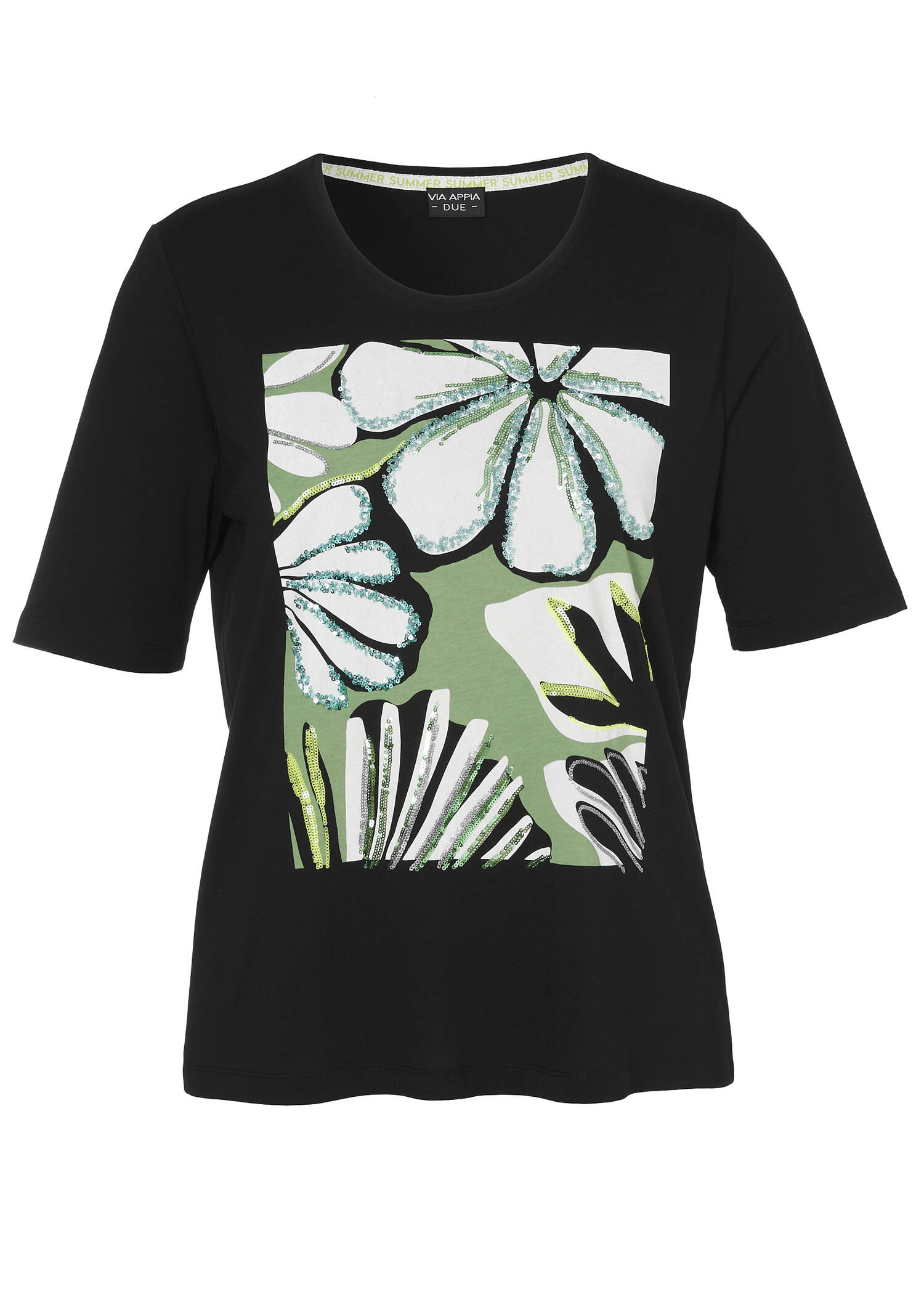 Softes T-Shirt mit geschmücktem Front-Motiv /