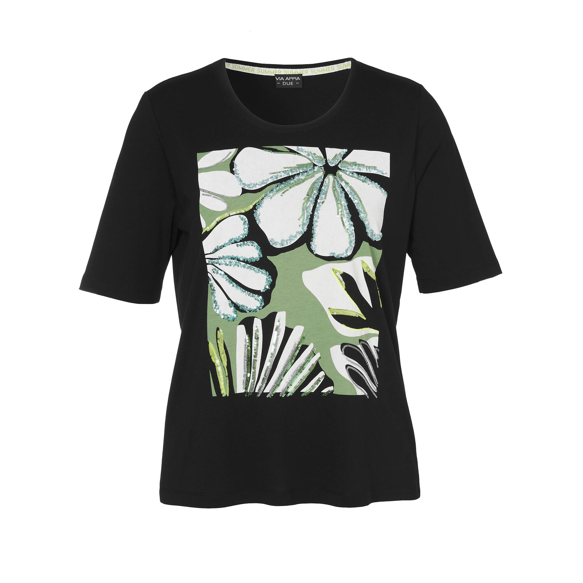 Softes T-Shirt mit geschmücktem Front-Motiv