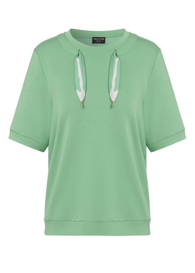 Halbarm-Sweatshirt mit Schmuckband / 