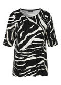 Leicht ausgestelltes Animal Print T-Shirt Zebra / 