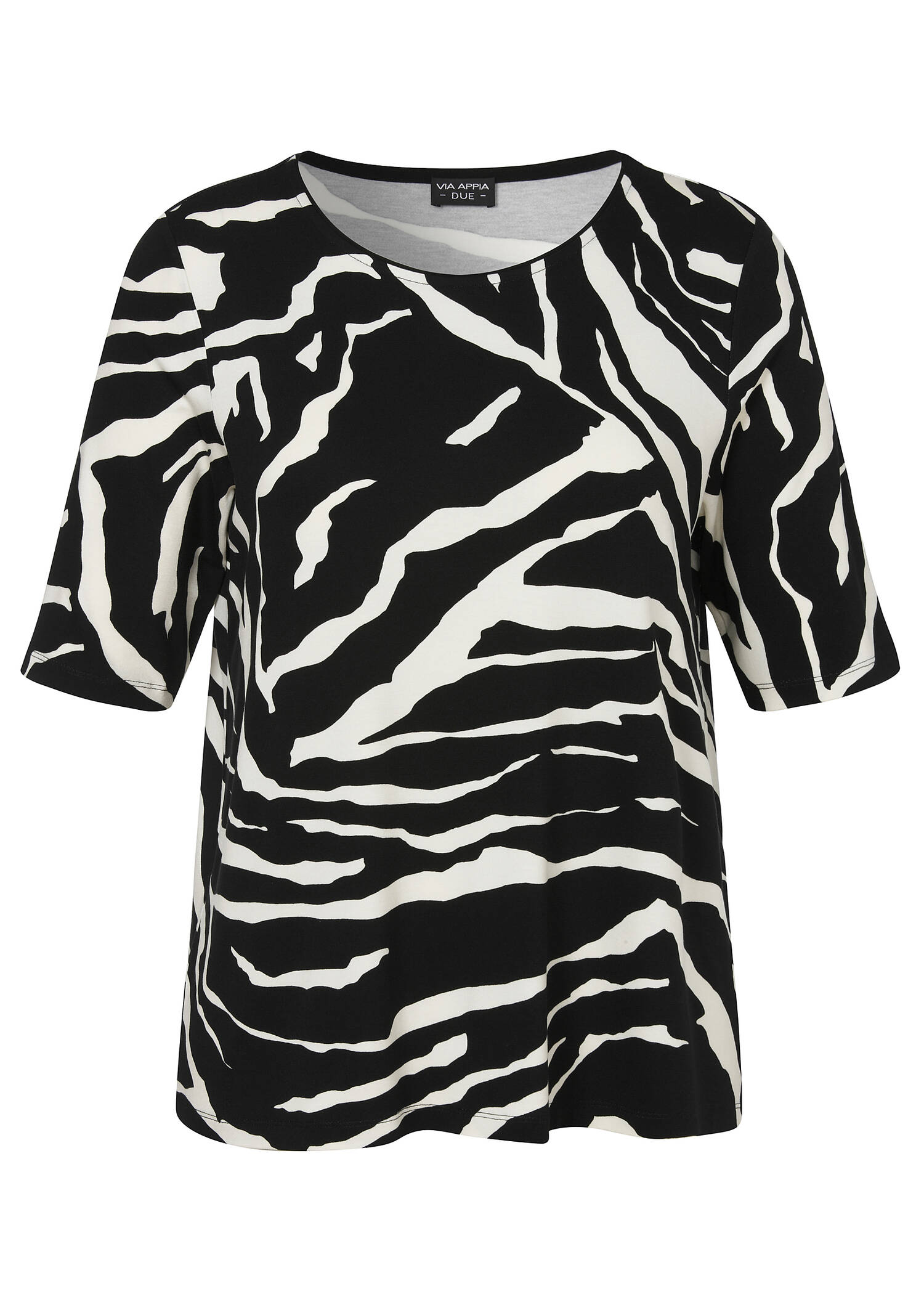 Leicht ausgestelltes Animal Print T-Shirt Zebra / 