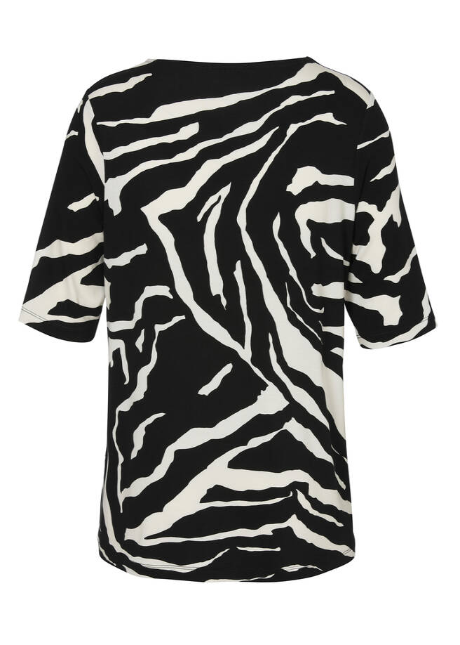 Leicht ausgestelltes Animal Print T-Shirt Zebra / 