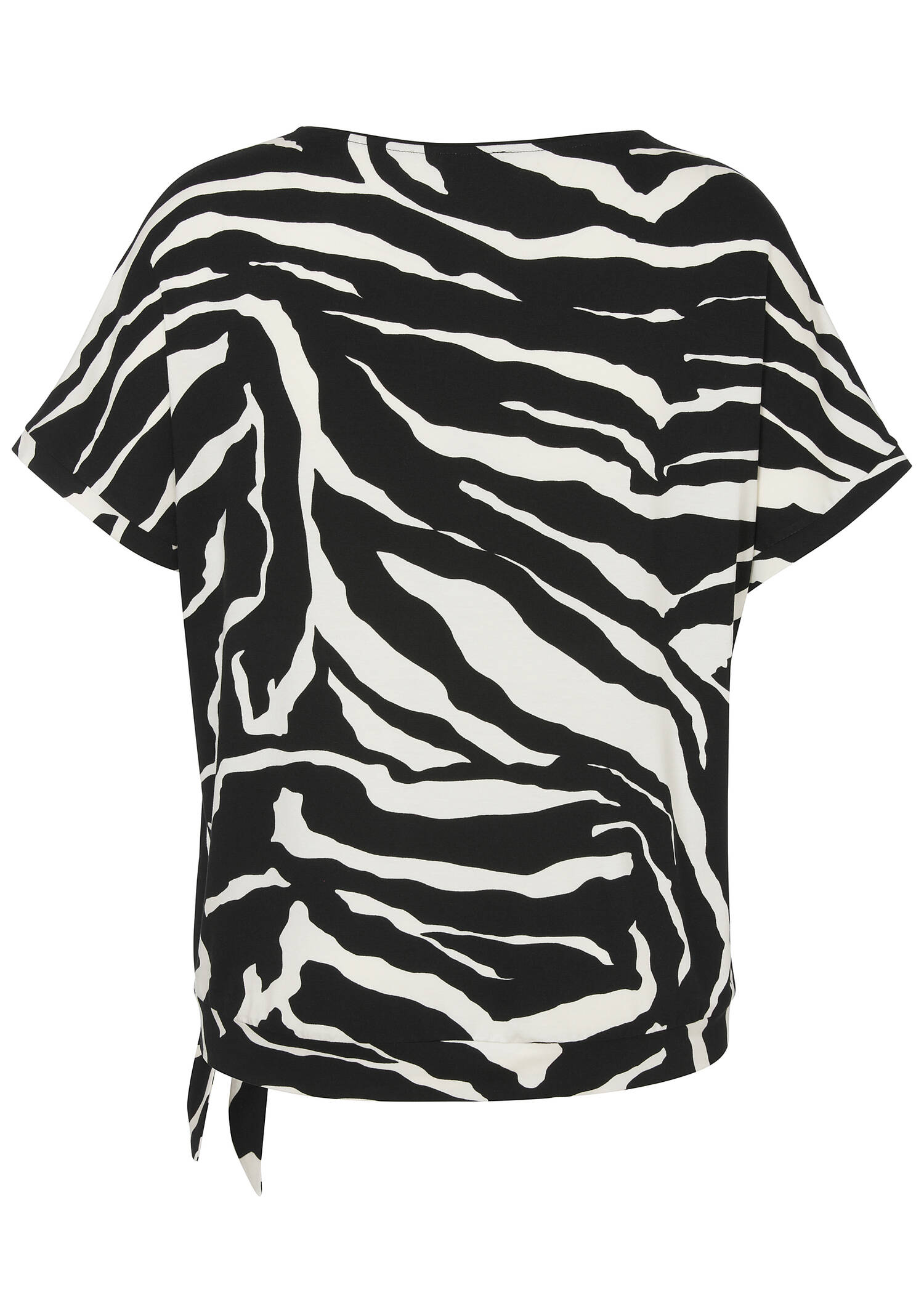 T-Shirt mit verziertem Motto-Print und Zebrarücken /